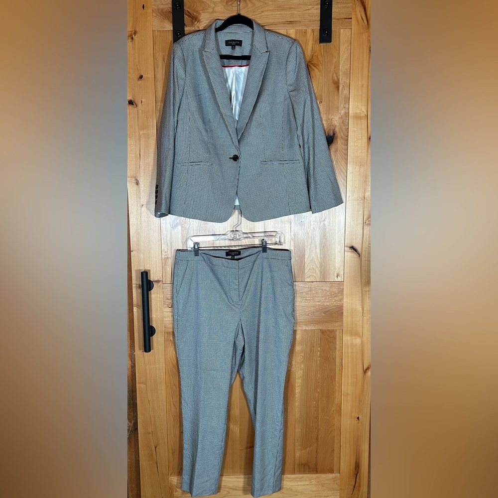 Talbots Black and White Houndstooth Pant Suit